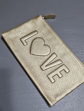 Miche Bags EUC Miche Gold LOVE Clutch Bag Metallic Clutch Evening Bag